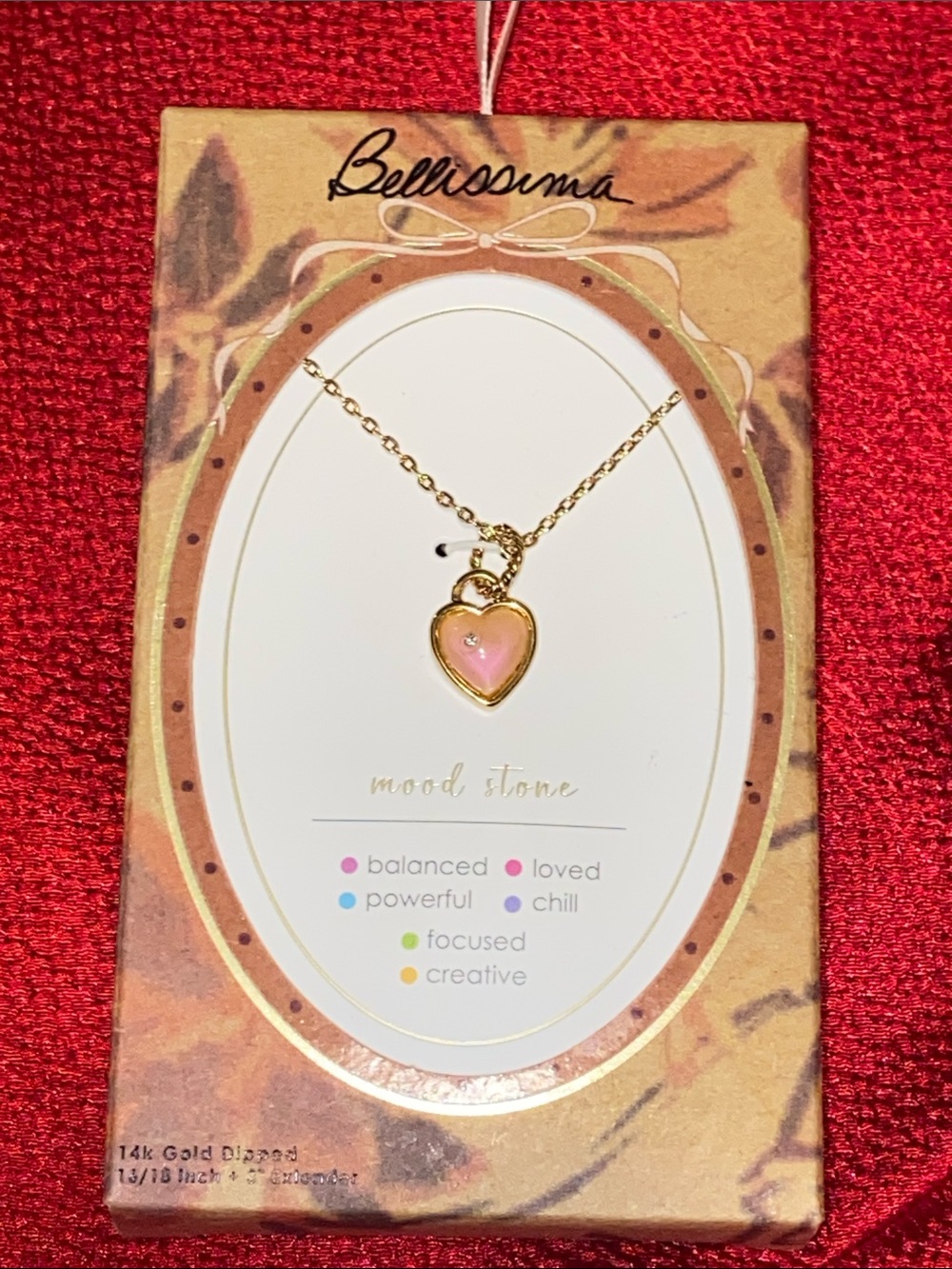 NWT Bella Uno Bellissima Heart Mood Stone Necklace